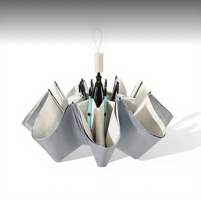 Ombrello doppio strato antivento con rivestimento argento - Immagine 1 di 4