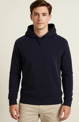 John Varvatos Gris Azul Sudadera con Capucha Pullover Rugby Top Preppy Streetwear Lujo Pequeño Foto 1 de 4