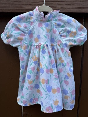 Vintage Polly Finders Floral Corduroy Baby Girl Dress Size 12M USA - Image 1 of 4