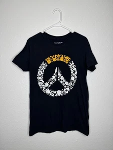 T-shirt donna Overwatch nera taglia M logo bianco con adesivo icona personaggio - Foto 1 di 14