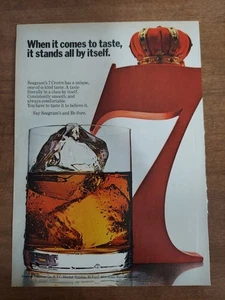Seagrams 1970 Vintage Print Ad 7 Crown Whiskey On Ice  - Picture 1 of 1