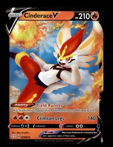 Pokemon TCG: Shining Fates - Cinderace V - 018/072 Holo - Imagen 1 de 2