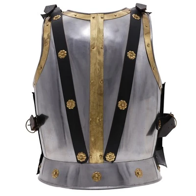 Medieval Knight Cuirass | 18-Gauge Mild Steel Fluted Body Armor Breastplate LARP - Image 1 of 4