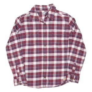 CARHARTT Womens Flannel Shirt Purple Check Long Sleeve L - Picture 1 of 6