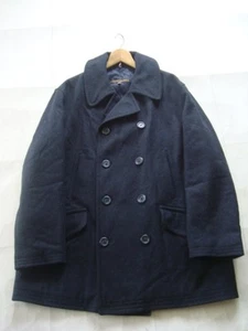 United Arrows Italian Wool Double-Breasted Coat Navy Men’s US 40 - Picture 1 of 3