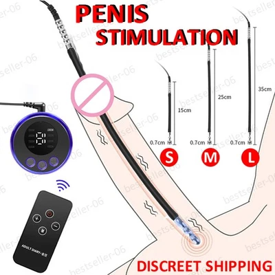Electric E-stim Penis Plug Bead Dilator Set Silicone Urethral Sounding Stretcher - Image 1 of 4