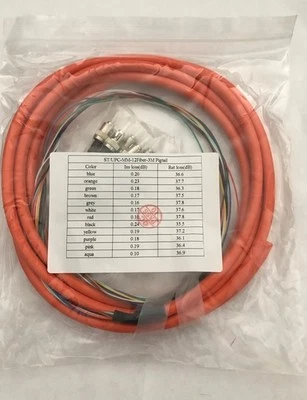 3M 12 Fibers ST/UPC OM1 (62.5/125) Multimode Bunch Fiber Optic Pigtail - 04389 - Image 1 of 2
