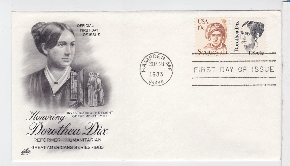TurtlesTradingPost- Dorothy Dix- Great Americans Series 1983 #1844- FDC Artcraft - Image 1 of 1