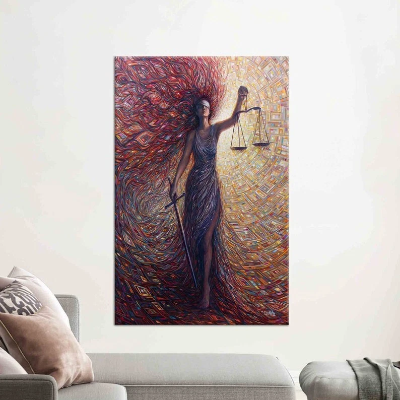 Goddess Of Justice, Goddess Wall Art, Gift for Lawyer, Modern Wall Art, Scales - Image 1 of 4