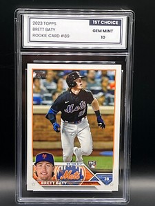 2023 Topps #89 Brett Baty Rookie 1st Choice Graded Gem Mint 10 Mets