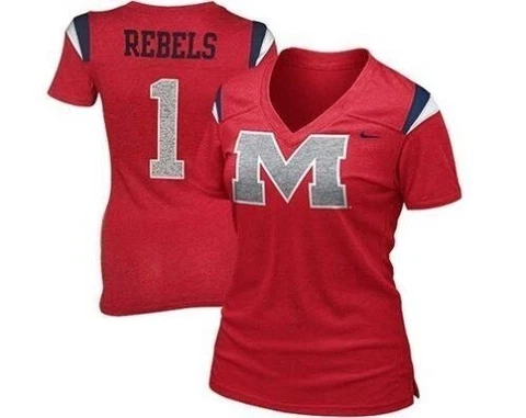 University Of Mississippi Ole Miss Rebels NCAA Women's Nike Retro Shirt Small Cover