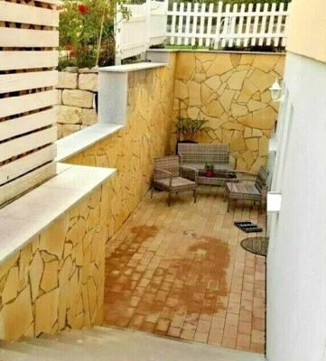 Toscana Wandfliese  Polygonalplatte 45 m² Naturstein Wandverkleidung crema 4-8mm - Bild 1 von 4