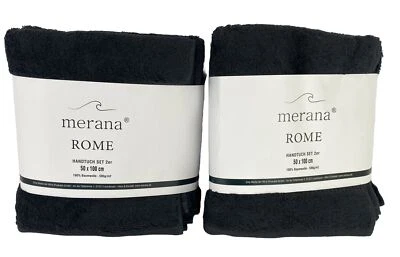 2x 2er Set Merana ROME 50x100 Handtuch 100% Baumwolle Frottee 590g/m² NEU - Bild 1 von 3