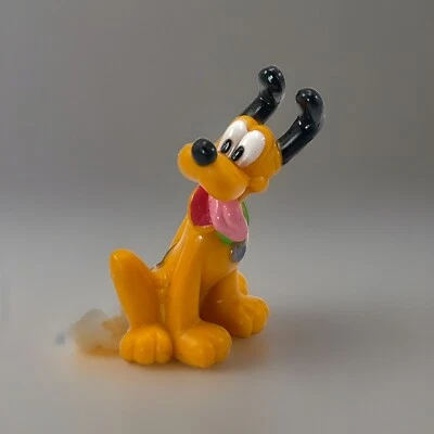 Disney Pluto Sitting Figure Toy Cake Topper Yellow Dog 2" Tall Ears Up Happy - Imagem 1 de 4