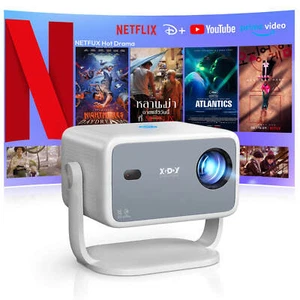 4K Projector 1080P FHD LED 18000 Lumen WiFi Android 13 Mini Home Theater Cinema - Picture 1 of 13