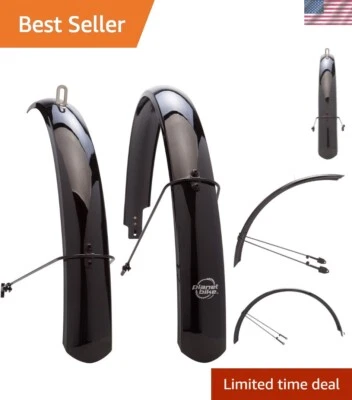 Lightweight Black Bike Fenders - Ideal for 26" Wheels & Tough Weather Conditions - Image 1 of 4