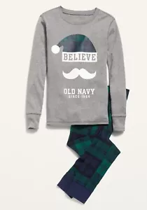 Old Navy Baby Toddler Santa Believe Graphic Snug Fit Pajama Set Size 3T - Picture 1 of 1
