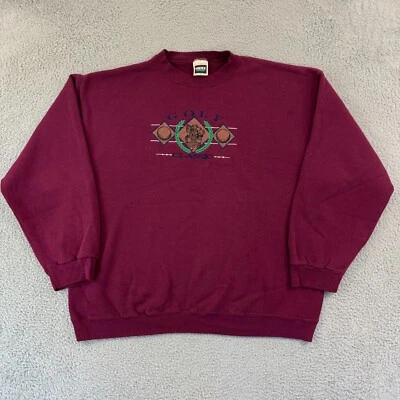 Vintage Golf Sweatshirt Mens 2XL Red Crew Neck Pullover Casual 90s Sport USA - Image 1 of 4