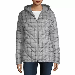 nwt xersion reversible gray puffer jacket hooded lightweight jacket small - Picture 1 of 1