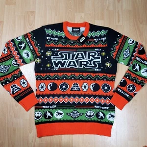 NEW Star Wars Yoda Ugly Christmas Sweater Men's Size Medium Holiday Knit Gamers - Picture 1 of 10