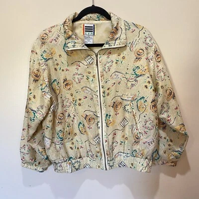 Jaqueta Bombardeiro Vintage EVR Seda Quebra-Vento Amarela Tamanho PS Zíper Completo - Imagem 1 de 4