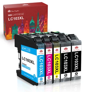 5 LC103 XL LC103BK Black & Color Printer HY Ink Cartridge for Brother MFC-J870DW - Picture 1 of 5