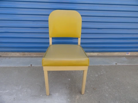 HARTER INDUSTRIAL PLUSH TANKER DESK CHAIR Yellow Green 1969 VINTAGE Mint ! Cover