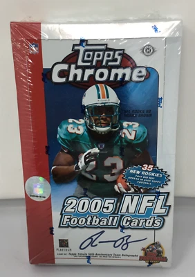 2005 TOPPS CHROME FOOTBALL Factory Sealed Hobby Box Aaron Rodgers Rookie Year - Image 1 of 4