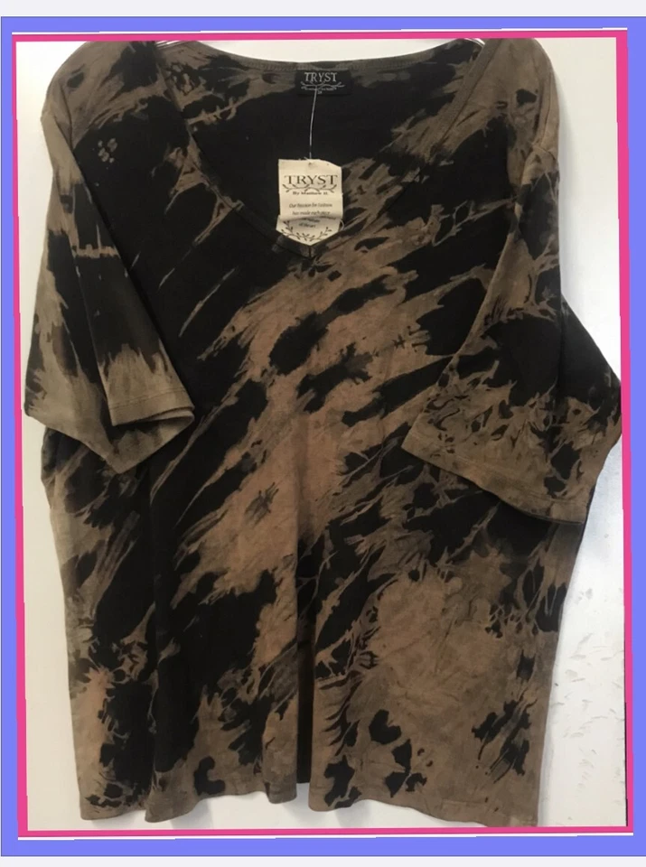 CAMISETA MUJER TEÑIDA CORBATA ESTAMPADA 3XL NUEVA 100% ALGODÓN A13 TEE Foto 1 de 1