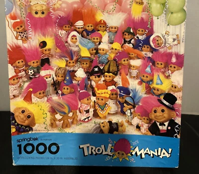 Rare 1992 Troll Mania Puzzle 1000 Pieces 24 x 30 Hallmark Russ Berrie - Image 1 of 4