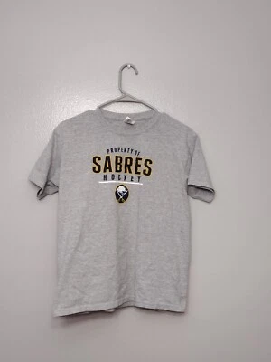 Property of Sabres Hockey T Shirt Size L Youth Gray NHL Buffalo Sabres - Image 1 of 4