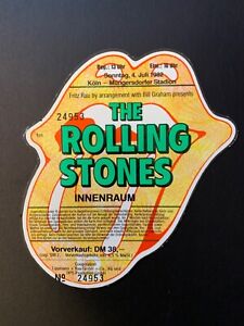 rolling stones ticket stub  tongue shaped full ticket koln germany
