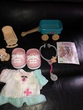 Vintage Fisher Price Biarberry Doctor Set Wagon Near Complete Missing Headband