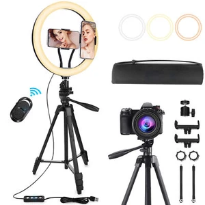MLT04 Selfie Ringleuchte Handy Stativ Halter 12" Ringlicht 2 Telefonhalter - Bild 1 von 8