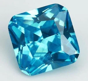 8x8 mm Natural Sea Blue Sapphire 5.26 ct Square Emerald Cut VVS Loose Gemstone - Picture 1 of 6