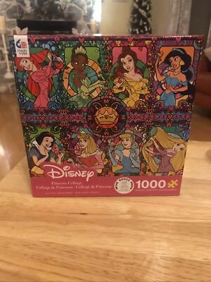 1000 Piece Puzzle Disney Princess Collage Stained Glass Princesses Ceaco - Image 1 of 4