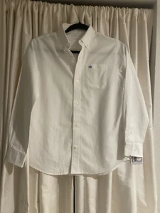 SOUTHERN TIDE WHITE 100% COTTON SHIRT WITH LOGO BOYS  SIZE LG 12-14 NWT - Picture 1 of 7