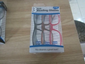 FGX Unisex "Spare Pair" Readers 3-Pack +2.00 - Picture 1 of 3