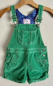Mini Boden Green Corduroy Short Overalls Girls 5-6 yr Soft Cotton Playful Preppy - Picture 1 of 9