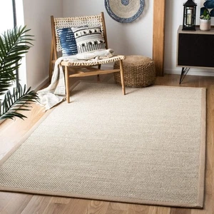 Natural Fiber Collection Area Rug - 3' Square, Marble & Linen, Border Sisal D... - Picture 1 of 7