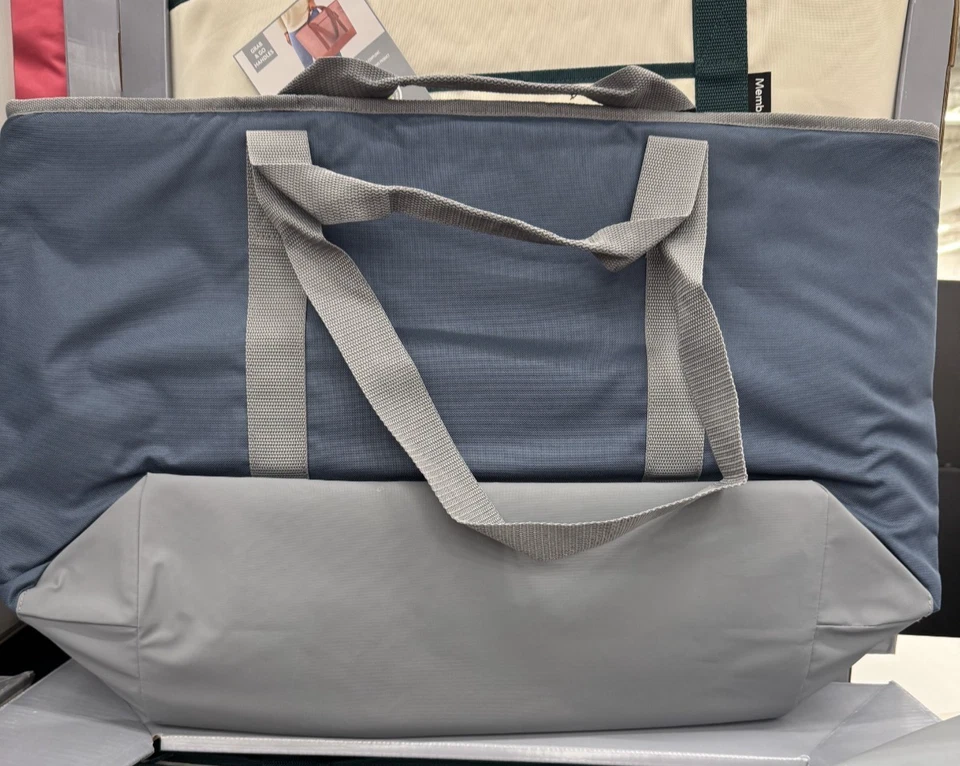 MEMBER'S MARK Members Mark Cooler Tote 25x17 Insulated Shopping Bag Blue Solid RARE Sams Club