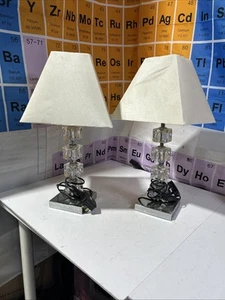 Wilkinson Modern Ice Cube Glass Desk Table Lamp Contemporary Chrome - Working - Picture 1 of 8