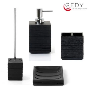 Set 4 accessori design Quadrotto nero GEDY - Foto 1 di 1