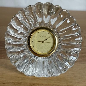Vintage Marquis by Waterford Kristall Tischuhr Blumen Floral Design - funktioniert - Bild 1 von 10