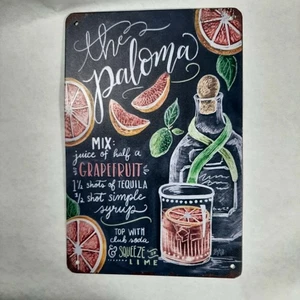 Cocktails Recipes Metal Tin Plaque Sign Man Cave Pub Club Cafe Garden Tiki BAR - Picture 1 of 1