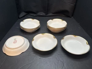 Lote 10 Cuencos Haviland Limoges Plata Aniversario Borde Dorado Fruta/Postre (Salsa) - Imagen 1 de 15