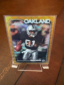 2024 TOPPS CHROME TIM BROWN GOLD SHIMMER REFRACTOR CARD #D 46/50 RAIDERS - Picture 1 of 2