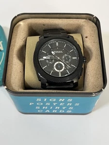Fossil Men’s Chronograph Black Stainless Steel Watch needs Battery - Picture 1 of 10