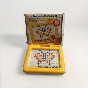 EC Nostalgic Redbox Magnetic Mosaic Set 1986 Magic Moving Beads Vintage Toy Game - Picture 1 of 6