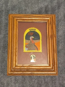 Vintage Ohio TIP Inc Turn In A Poacher Patch & Pin Wild Turkey Framed 9x7 - Picture 1 of 14
